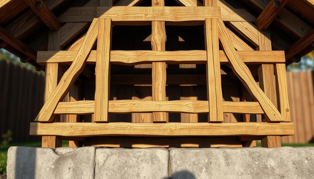 Balken Unterkonstruktion Gartenhaus