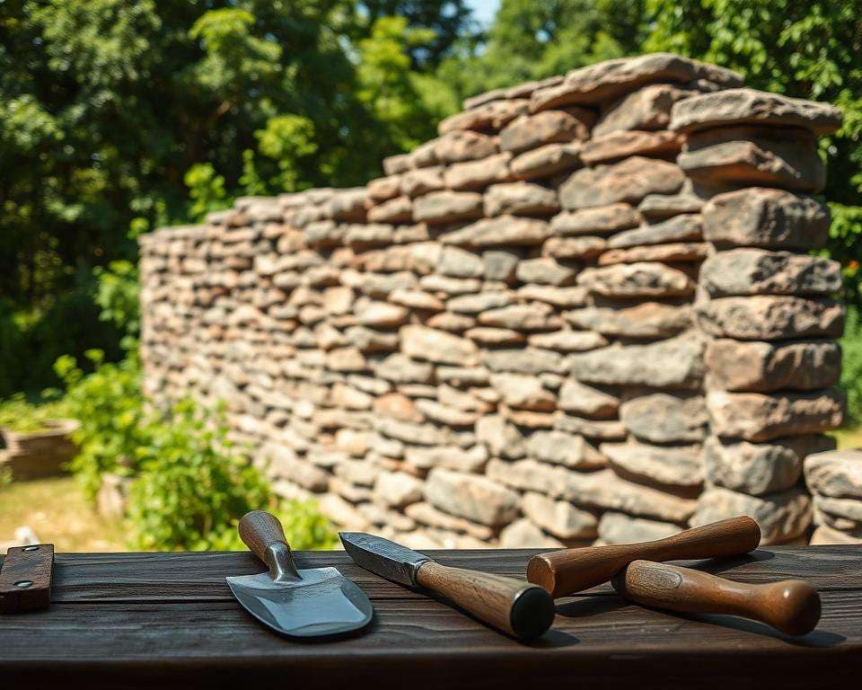 Materialien für Ruinenmauer Bau