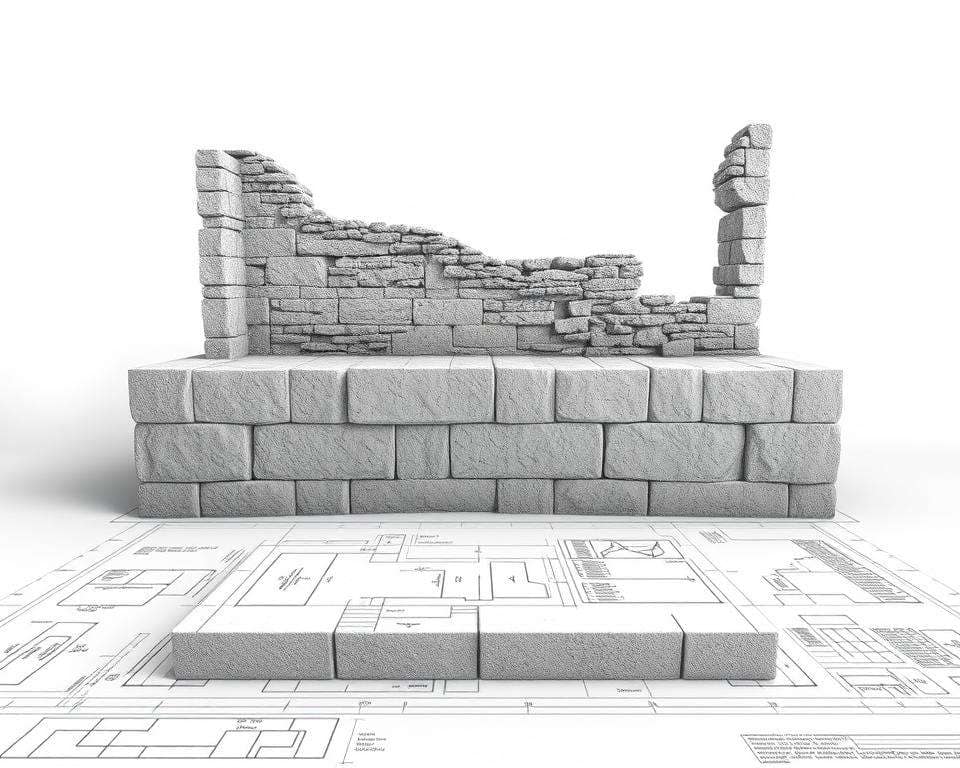 Planung Ruinenmauer Fundament